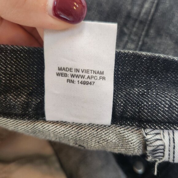 A.P.C. Petit Standard Grey Denim Jeans Slim Button Fly Size 27 - Picture 8 of 8